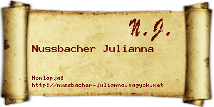 Nussbacher Julianna névjegykártya